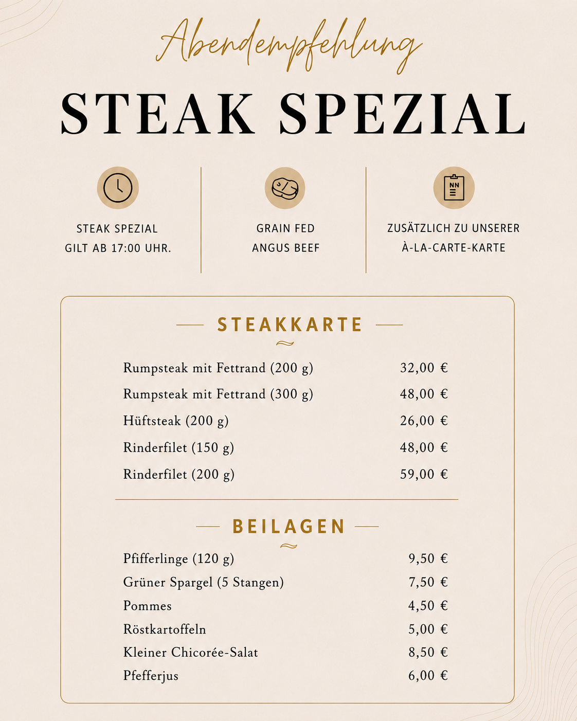 Speisekarte Seite 1 Speisekarte